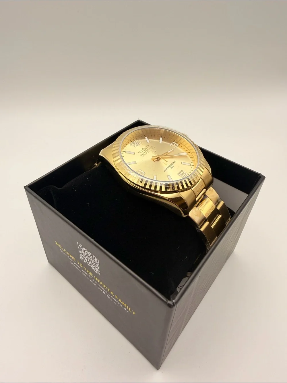 Invicta Specialty Gold Tone Fluted Bezel Watch NWT
